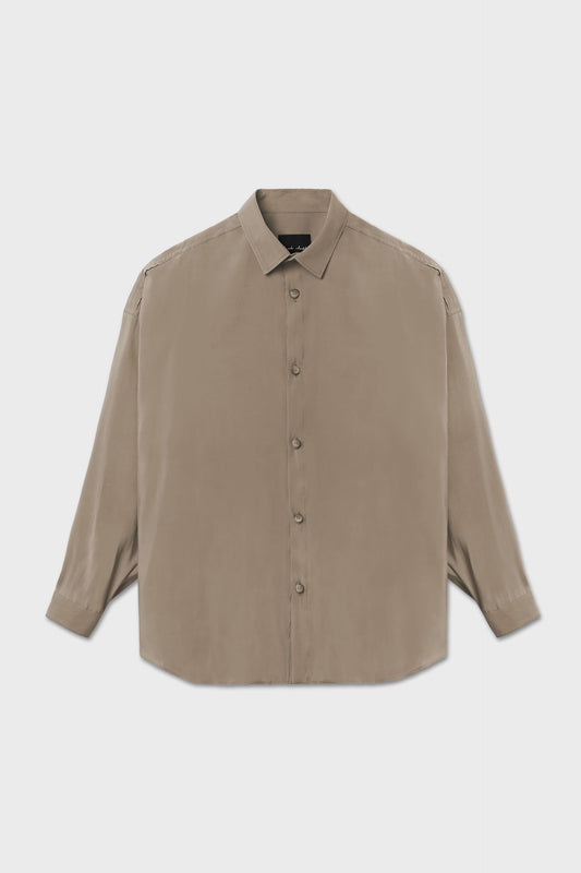Camicia in cupro panna