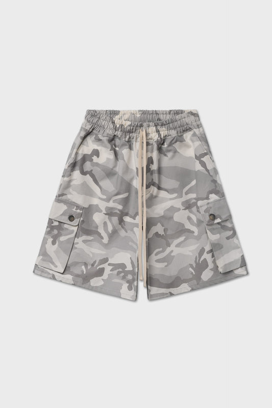 Bermuda cargo ripstop camouflage bianco