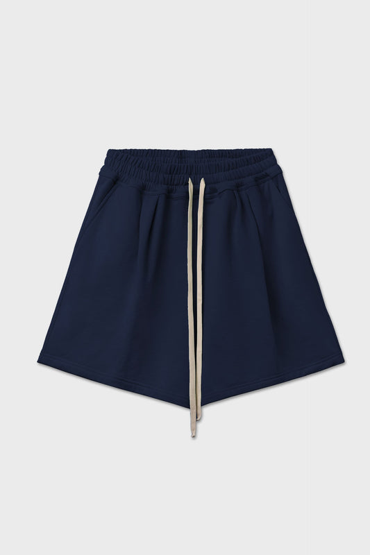 Bermuda in felpa blu