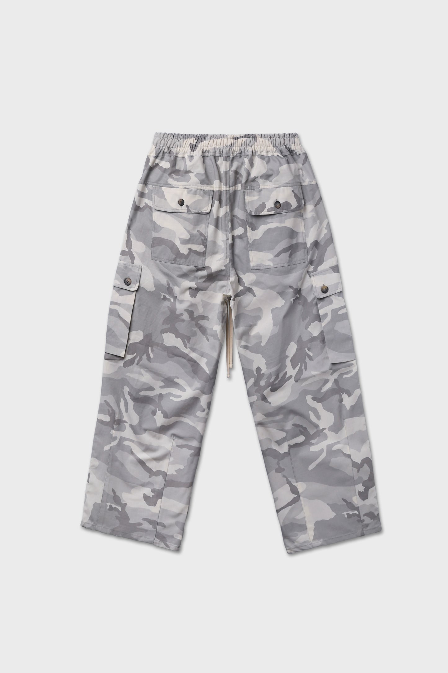 Pantalone cargo balloon camouflage bianco